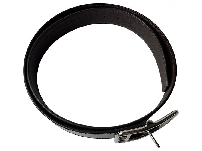 Hermès Cinto Reversível Hermes Cape Cod Preto Castanho escuro - vista 3