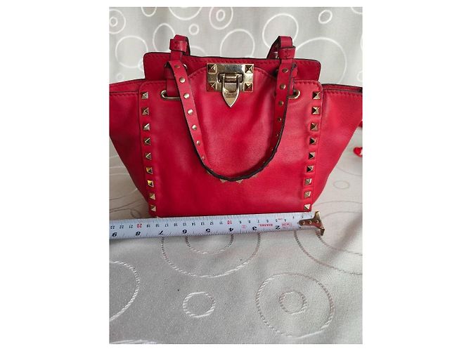 Borsa Tote Valentino Garavani Rockstud in pelle piccola, rossa - vista 6