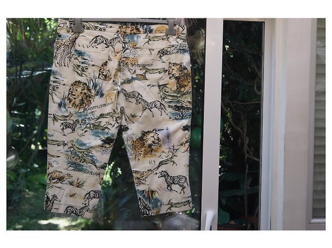 Pantalones cropped con estampado animal Blumarine Blanco Multicolor Estampado de leopardo - vista 4