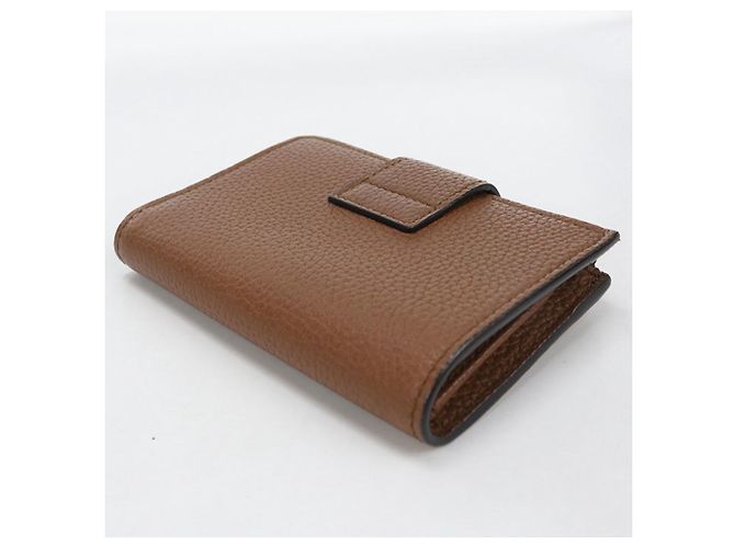 Bamboo Cartera bi-fold Gucci de cuero marrón con detalles de bambú Castaño - vista 2