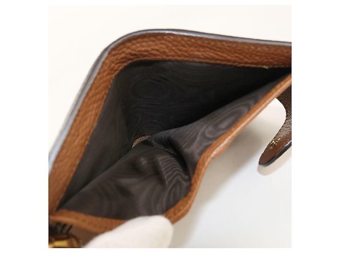 Bamboo Cartera bi-fold Gucci de cuero marrón con detalles de bambú Castaño - vista 4