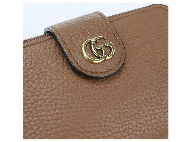 Bamboo Cartera bi-fold Gucci de cuero marrón con detalles de bambú Castaño - vista 6