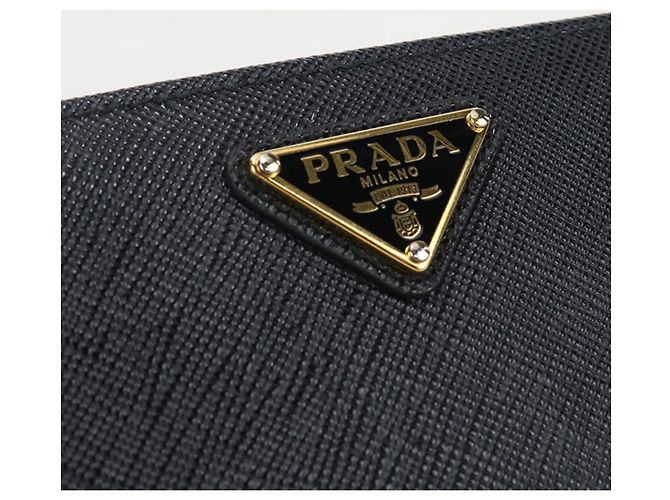Saffiano Prada Bi-Fold Wallet aus schwarzem Kalbsleder - Ansicht 5