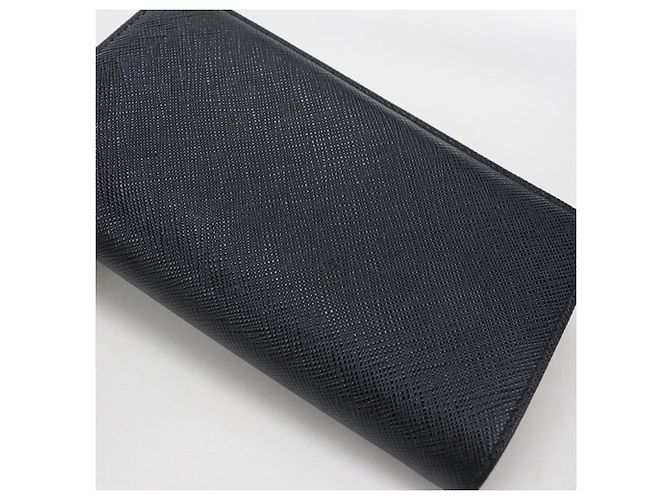 Saffiano Prada Bi-Fold Wallet aus schwarzem Kalbsleder - Ansicht 8