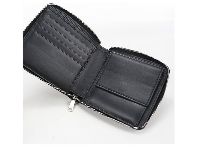 Céline Portafoglio bi-fold in pelle di vitello nero Celine - vista 3