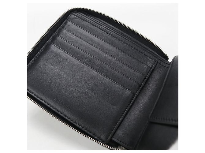 Céline Portafoglio bi-fold in pelle di vitello nero Celine - vista 5