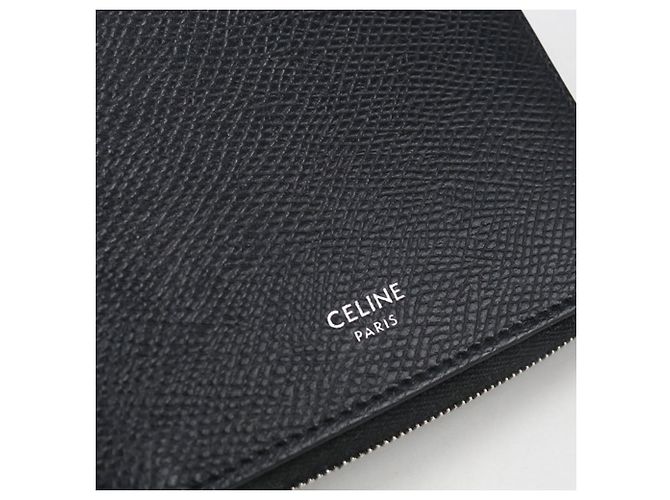 Céline Portafoglio bi-fold in pelle di vitello nero Celine - vista 8