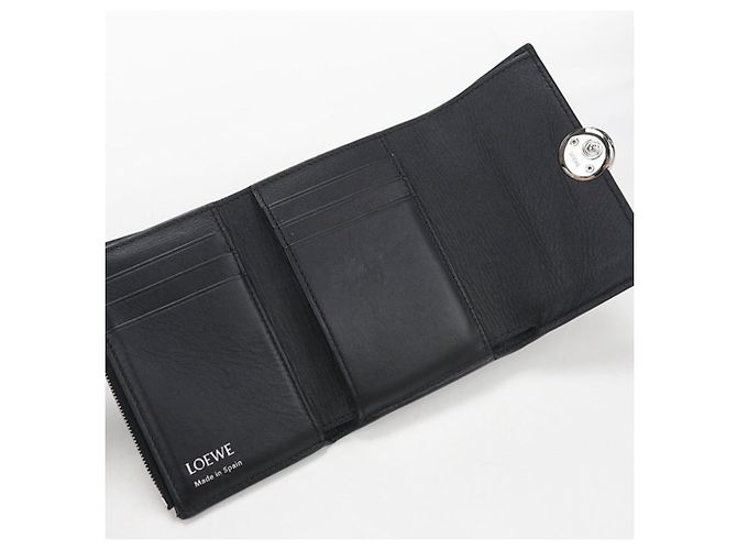 Cartera tríptico de piel de grano negro Loewe - vista 3