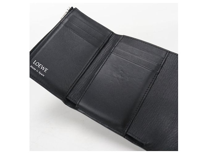 Cartera tríptico de piel de grano negro Loewe - vista 4