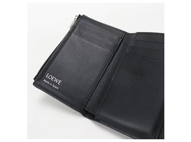 Cartera tríptico de piel de grano negro Loewe - vista 5