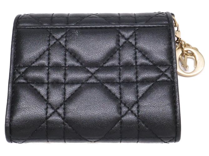 Christian Dior Lady Cannage Compact Wallet aus Lammfell Schwarz - Ansicht 6