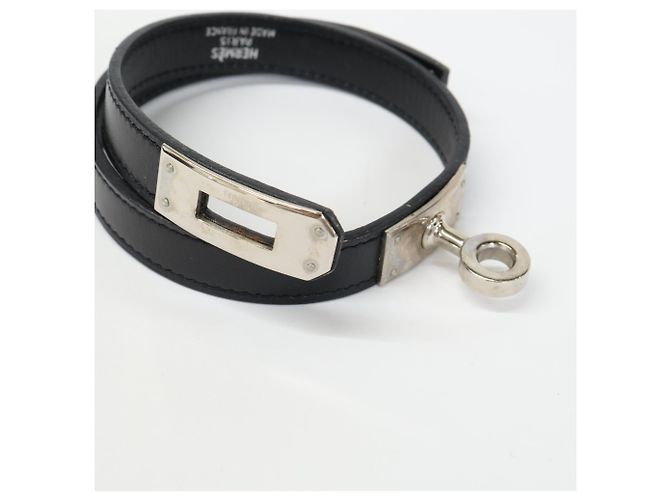 Hermès Bracciale Kelly Double Tour in pelle HERMES Nero Argento - vista 4