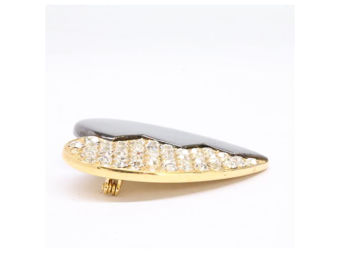 Spilla a Cuore con Strass Yves Saint Laurent D'oro Metallico - vista 4