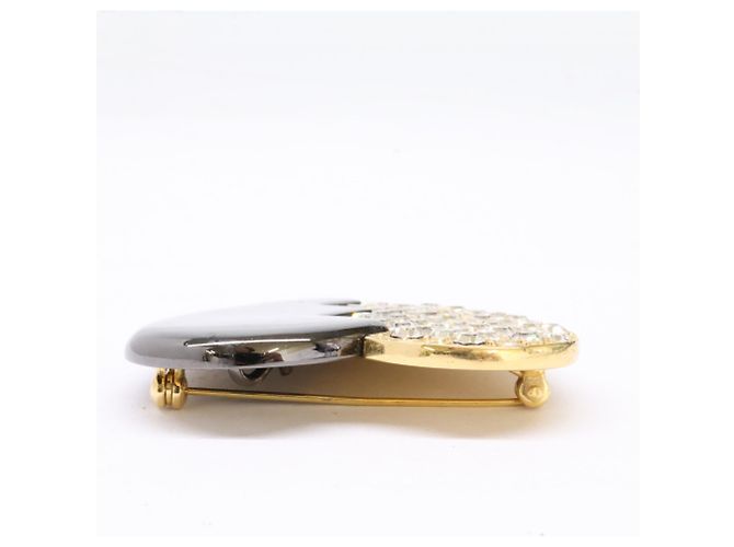 Spilla a Cuore con Strass Yves Saint Laurent D'oro Metallico - vista 5