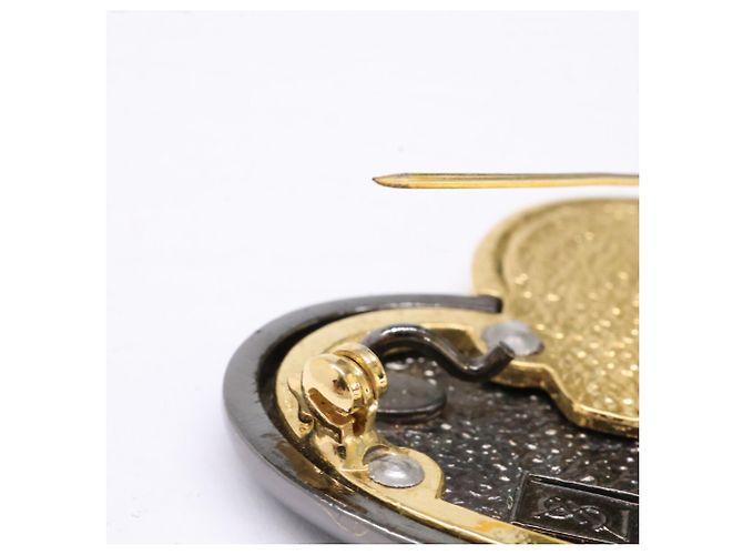 Spilla a Cuore con Strass Yves Saint Laurent D'oro Metallico - vista 7