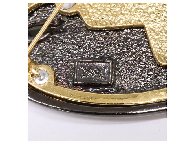 Spilla a Cuore con Strass Yves Saint Laurent D'oro Metallico - vista 8