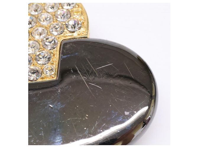 Spilla a Cuore con Strass Yves Saint Laurent D'oro Metallico - vista 9
