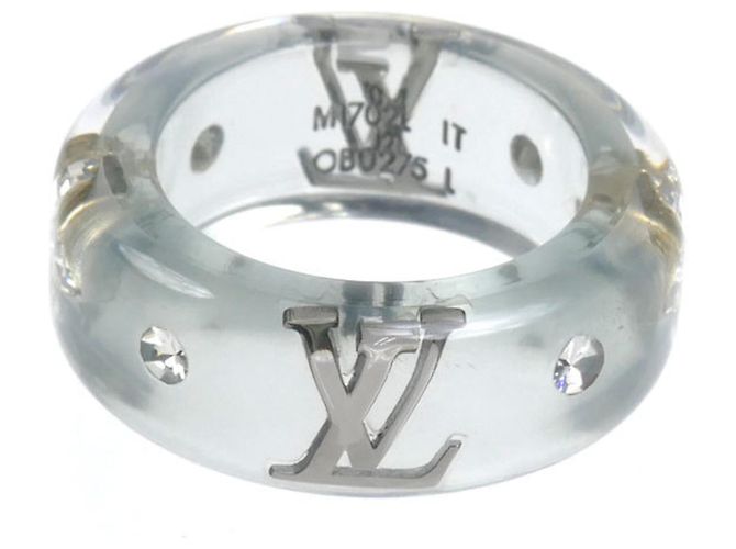 Anello Louis Vuitton GP Resin x Strass Sparks Argento Blu - vista 3