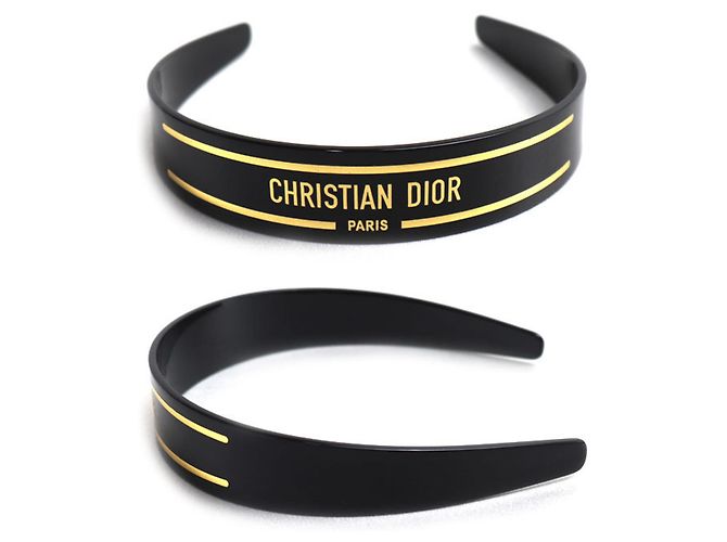 Cerchietto Alice marrone e oro Christian Dior D'oro - vista 2