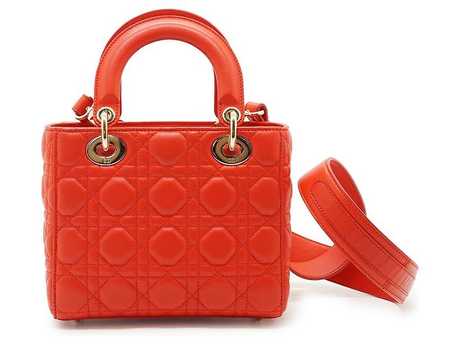 Dior Borsa piccola Christian Orange Red Lady My ABC Cannage Arancione - vista 3