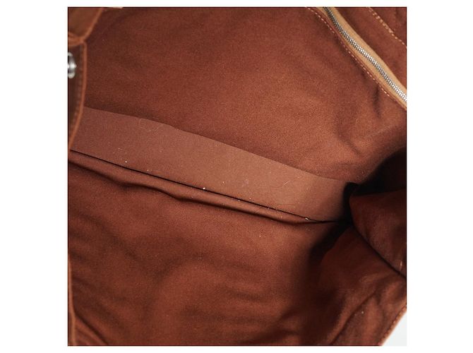 Hermès Borsa Fourre Tout MM in tela di cotone marrone e blu Hermes - vista 4