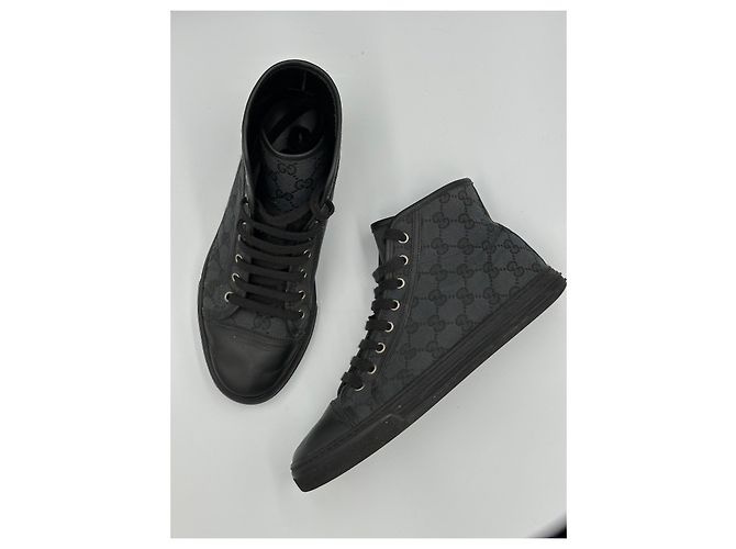 Gucci GG Supreme Sneakers Alte Nero - vista 2