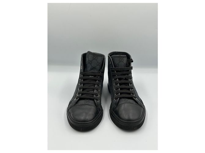 Gucci GG Supreme Sneakers Alte Nero - vista 5