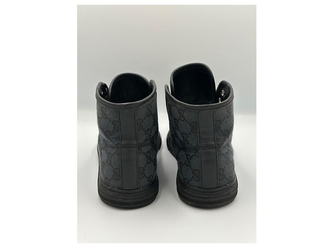 Gucci GG Supreme Sneakers Alte Nero - vista 7