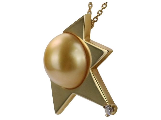 Collana Comet Plus TASAKI in Au750 con perla dorata D'oro - vista 3
