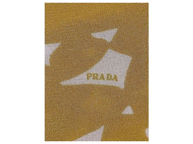 Prada Vintage Seiden-Shift-Kleid mit abstraktem geometrischem Print IT 44 Gelb - Ansicht 6