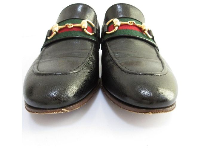 Gucci Webline Leder Loafer Pumps Schwarz - Ansicht 10