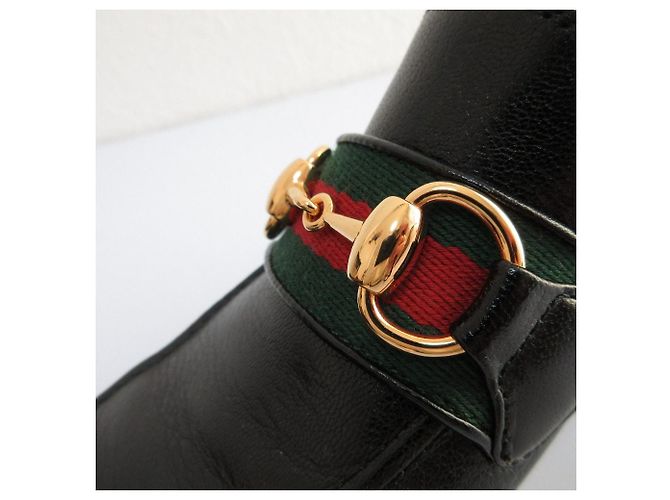 Gucci Webline Leder Loafer Pumps Schwarz - Ansicht 14