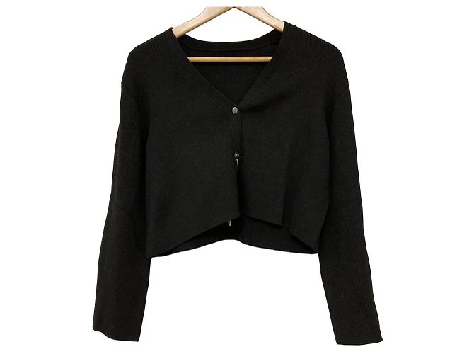 Autre Marque N. Natural Beauty Basic Rippstrick-Ensemble Cardigan Schwarz - Ansicht 5
