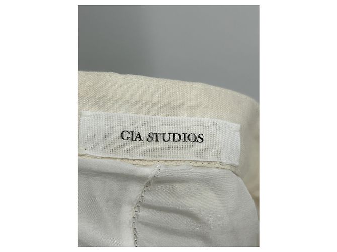 Autre Marque Pantalones GIA STUDIOS de lino beige - vista 3