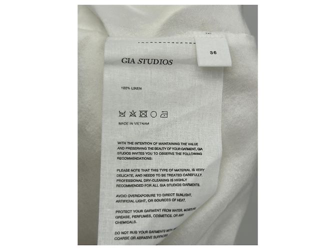 Autre Marque Pantalones GIA STUDIOS de lino beige - vista 4