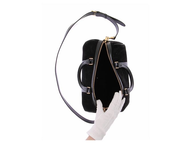 Céline Borsa a mano in pelle Boston Nero - vista 7