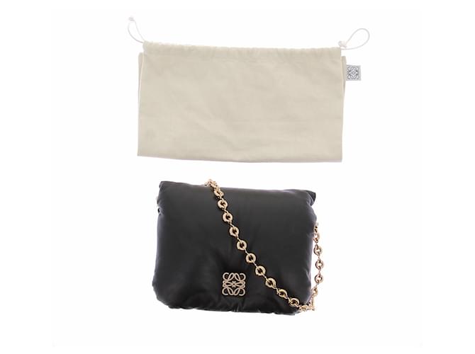 Loewe Borsa Goya Puffer in pelle nera Nero - vista 8