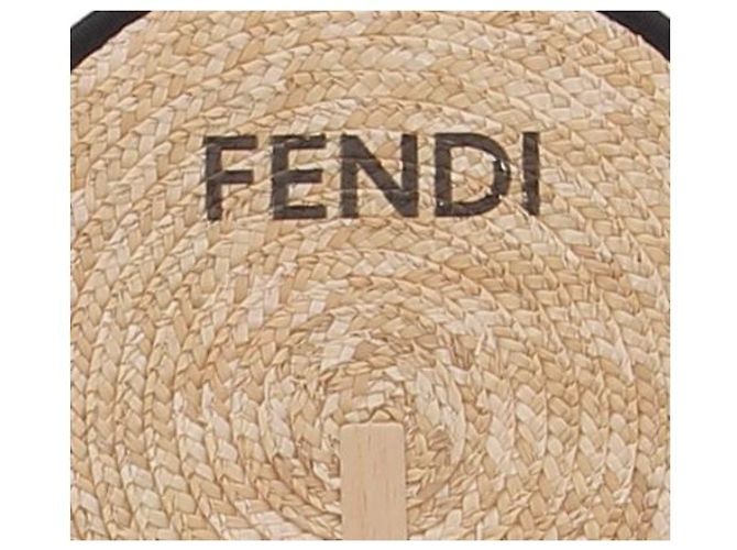 Ventaglio in rafia Fendi beige - vista 3
