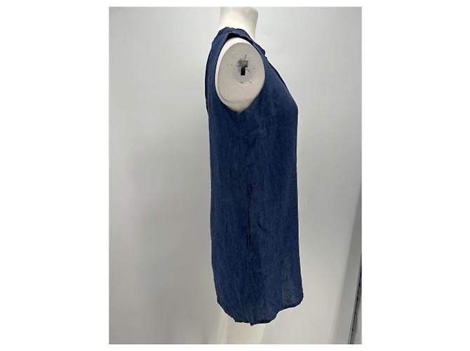 Autre Marque CENTOLINO Leinenkleid blau - Ansicht 4