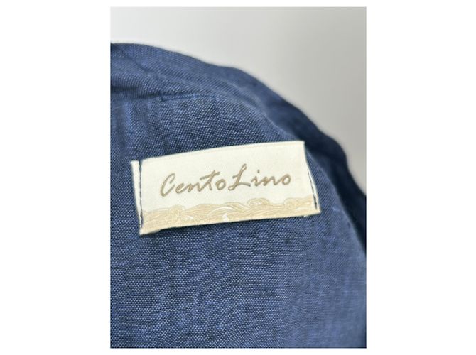 Autre Marque CENTOLINO Leinenkleid blau - Ansicht 5