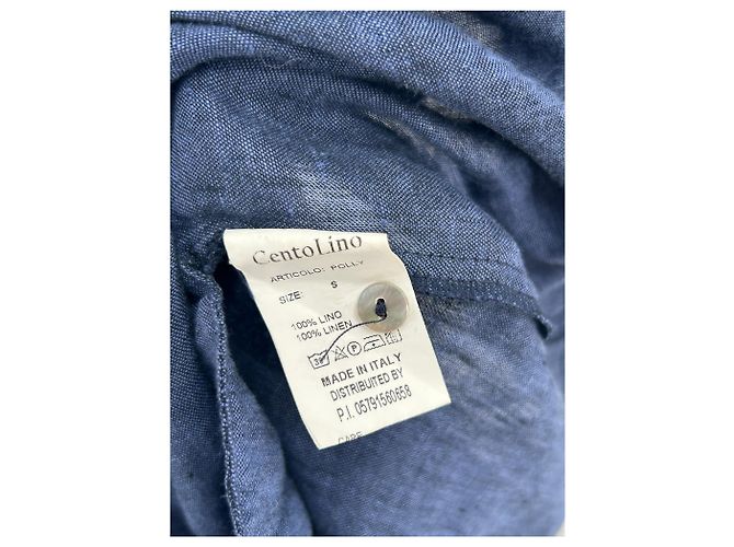 Autre Marque CENTOLINO Leinenkleid blau - Ansicht 6