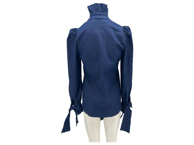 Autre Marque Camicetta in denim blu cotone XS - vista 2