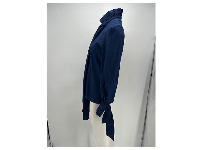 Autre Marque Camicetta in denim blu cotone XS - vista 3