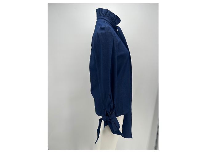 Autre Marque Camicetta in denim blu cotone XS - vista 4