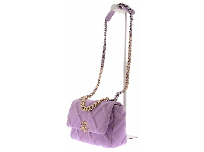 Chanel Borsa 19 in jersey Porpora - vista 2