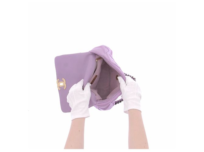 Chanel Borsa 19 in jersey Porpora - vista 7