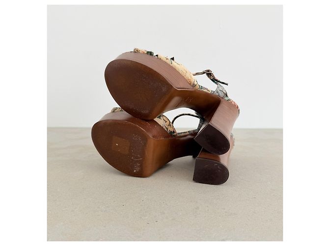 Sandali con plateau "Candy" in tappezzeria floreale Saint Laurent Paris Multicolore - vista 6