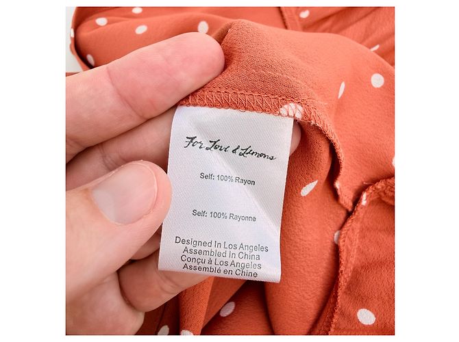 For Love & Lemons Polka Dot Midi Kleid – Größe M Weiß Orange - Ansicht 7