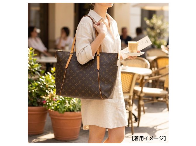 Borsa Tote Louis Vuitton Totally MM Monogram Marrone Multicolore Monogramma - vista 14