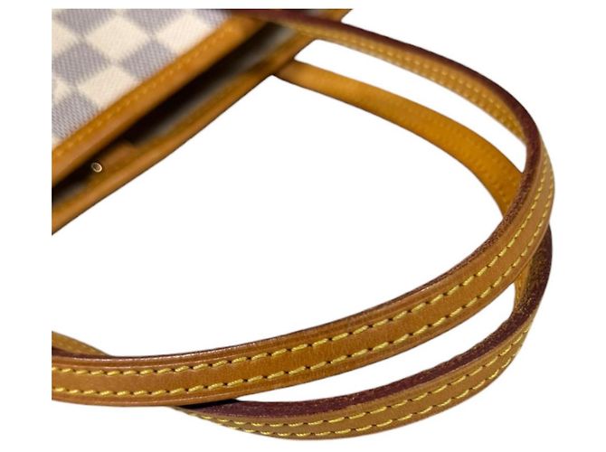Borsa Tote Louis Vuitton Neverfull PM Damier Azur Bianco Blu Multicolore - vista 16